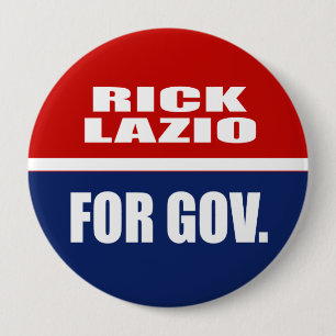 BADGE ROND 10 CM RICK LAZIO POUR LE GOUVERNEUR
