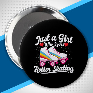 Badge Rond 10 Cm Roller Girl - Girl Who Love Roller Skating