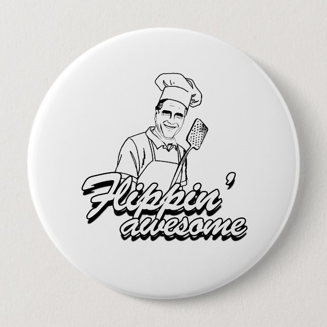 Badge Rond 10 Cm ROMNEY EST FLIPPIN' AWESOME.png (Devant)