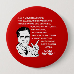 Badge Rond 10 Cm Romney est un multimillionnaire - .png