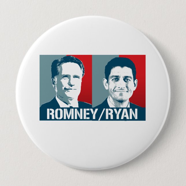 BADGE ROND 10 CM ROMNEY RYAN ART (Devant)