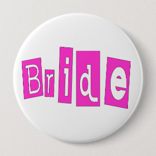 Badge Rond 10 Cm Rose de jeune mariée