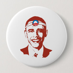 Badge Rond 10 Cm Rouge de Dr. Obama
