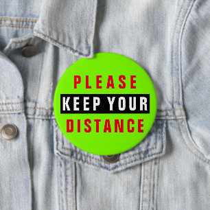 Badge Rond 10 Cm Rouge, Vert Et Noir S'Il Vous Plaît Garder Votre D