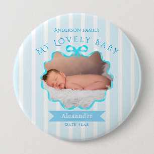 Badge Rond 10 Cm Ruban à nœud nouveau-né bouton garçon