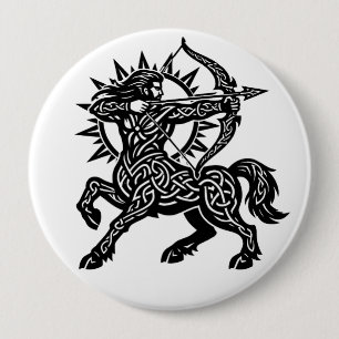 Badge Rond 10 Cm Sagittaire Archer Centaure — Encre Mythique du Zod