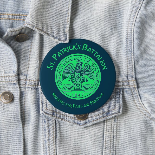 Badge Rond 10 Cm Saint Patrick's Battalion San Patricios Catholique (En situation)