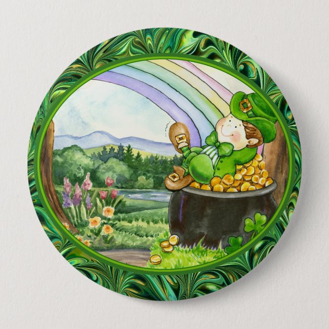 Badge Rond 10 Cm Saint Patrick's Day - SRF (Devant)