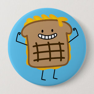 Badge Rond 10 Cm Sandwich grillé heureux à fromage