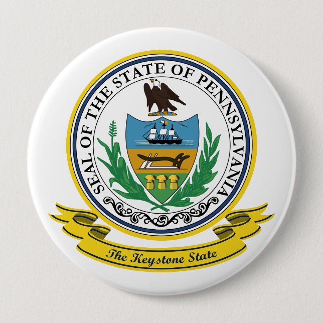 Badge Rond 10 Cm Sceau de Pennsylvanie (Devant)
