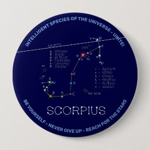 Badge Rond 10 Cm Scorpie Constellation Zodiaque