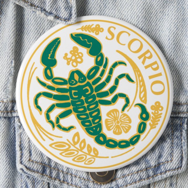 Badge Rond 10 Cm Scorpion du Zodiaque sur un (Créateur téléchargé)