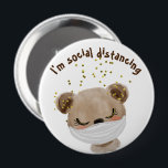 Badge Rond 10 Cm Sécurité Ours Coronavirus enfant Distances sociale<br><div class="desc">Cette conception a été créée par art numérique. Elle peut être personnalisée dans la zone fournie ou customisée en choisissant le clic pour customiser une autre option et en changeant le nom, les initiales ou les mots. Vous pouvez également modifier la couleur et le style du texte ou supprimer le...</div>