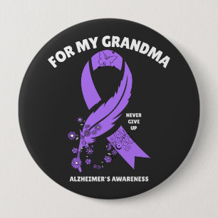 Badge Rond 10 Cm Sensibilisation à la maladie d'Alzheimer - Pour ma