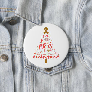 Badge Rond 10 Cm sensibilisation au cancer de l'enfance arbre de No