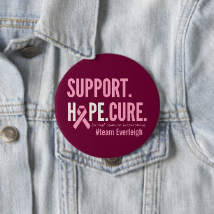 Badge Rond 10 Cm sensibilisation au cancer du sein Bouton personnal