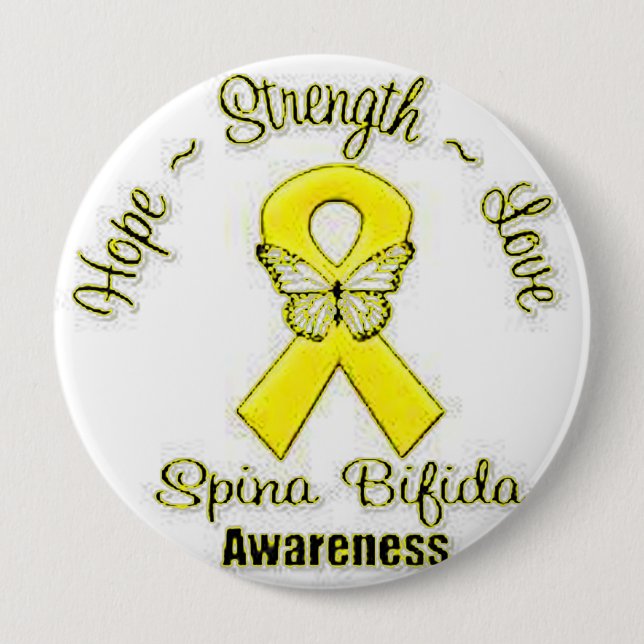 Badge Rond 10 Cm Sensibilisation au spina bifida (Devant)