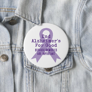 Badge Rond 10 Cm Sensibilisation personnalisable à la maladie d'Alz