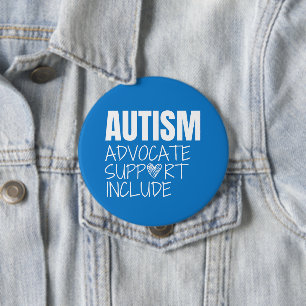 Badge Rond 10 Cm sensibilisation sur l'autisme. avocate.support.inc