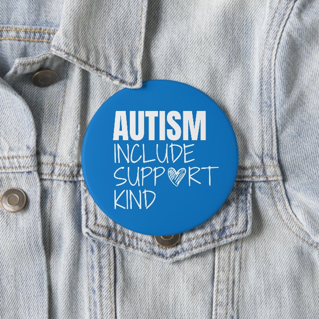 Badge Rond 10 Cm sensibilisation sur l'autisme. include.support.kin (En situation)
