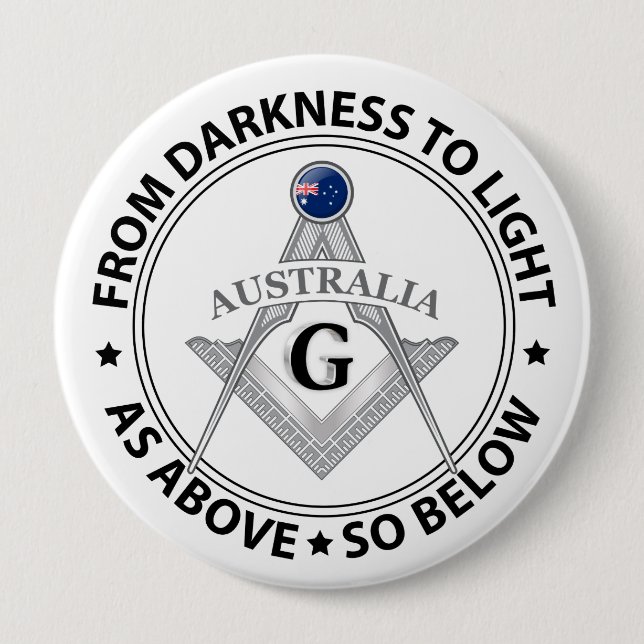 Badge Rond 10 Cm signe de la franc-maçonnerie australienne (Devant)