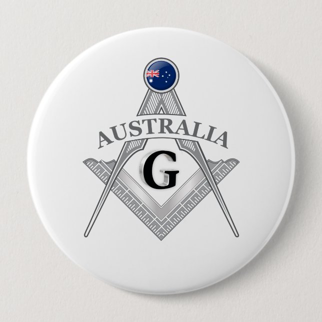Badge Rond 10 Cm Signe de la franc-maçonnerie australienne (Devant)