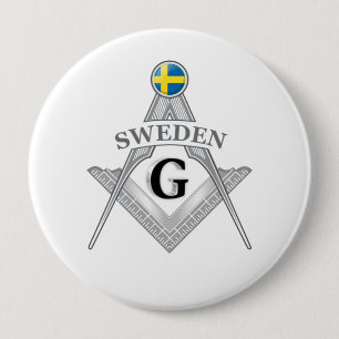 Badge Rond 10 Cm Signe de la franc-maçonnerie suédoise