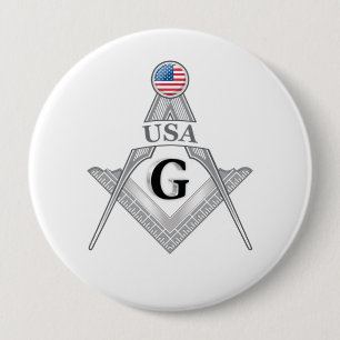 Badge Rond 10 Cm Signe de la franc-maçonnerie USA