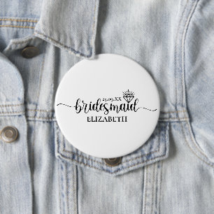 Badge Rond 10 Cm Simple Diamant Élégant Script Week-end de Bachelor