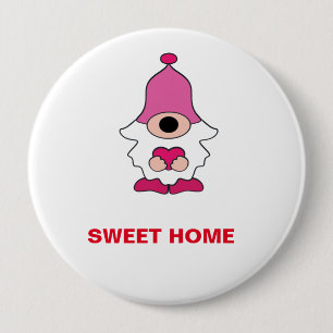 BADGE ROND 10 CM SIMPLE GÉNOME BLANC DOUX MAGNET DOMICILE