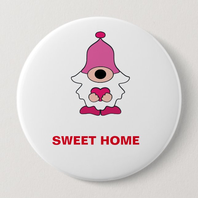 BADGE ROND 10 CM SIMPLE GÉNOME BLANC DOUX MAGNET DOMICILE (Devant)