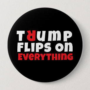 Badge Rond 10 Cm slogan de protestation anti-Trump en rouge noir