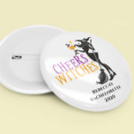 Badge Rond 10 Cm Sorcières Halloween Cocktail Bachelorette<br><div class="desc">Cette conception a été créée par art numérique. Elle peut être personnalisée dans la zone fournie ou customisée en choisissant le clic pour customiser une autre option et en changeant le nom, les initiales ou les mots. Vous pouvez également modifier la couleur et le style du texte ou supprimer le...</div>