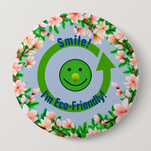 Badge Rond 10 Cm Sourire Éco-responsable