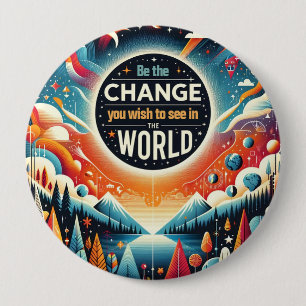 Badge Rond 10 Cm Soyez le changement que vous souhaitez voir