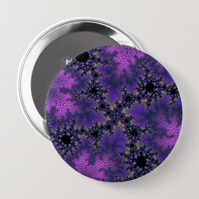 Badge Rond 10 Cm Speckle mauve métallique (Devant & derrière)