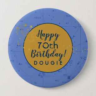 Badge Rond 10 Cm Stargazer Periwinkle Bleu Personnalisé Anniversair