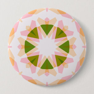Badge Rond 10 Cm Sugar Rose Printemps Green Star Dopamine Décor Art