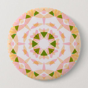 Badge Rond 10 Cm Sugar Rose Printemps Green Star Dopamine Décor Art