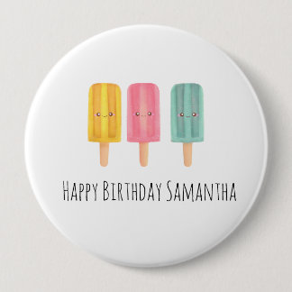 Badge Rond 10 Cm Summer Ice Cream Sticks
