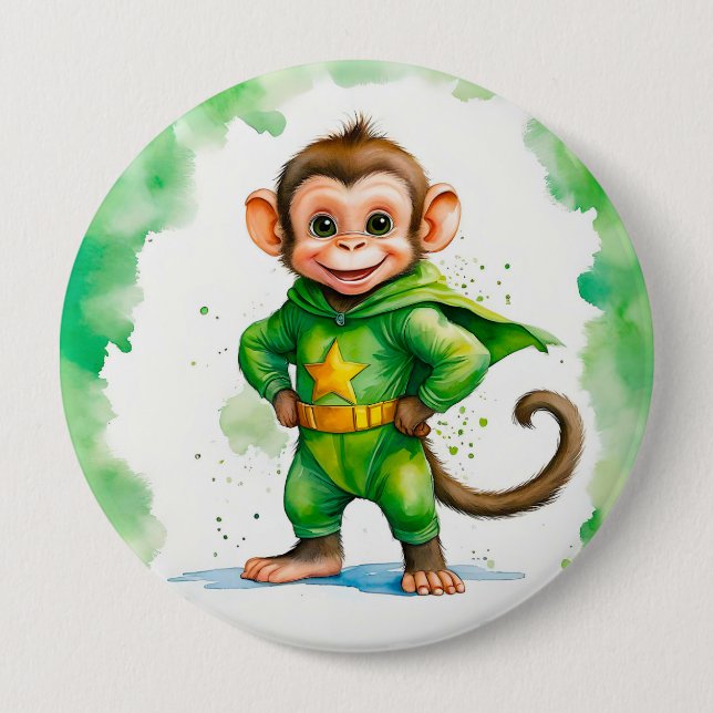Badge Rond 10 Cm Super singe (Devant)