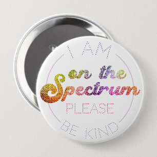 Badge Rond 10 Cm Sur Le Spectre, Parties scintillant Arc-En-Ciel, S
