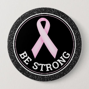 Badge Rond 10 Cm Survivante du cancer du sein – Ruban rose, soyez f