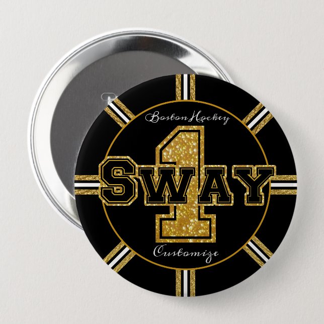 Badge Rond 10 Cm Sway 1 de hockey de Boston (Devant & derrière)