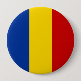 Badge Rond 10 Cm Symbole de drapeau de pays de la Roumanie long