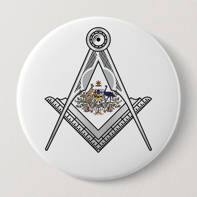 Badge Rond 10 Cm Symbole de la franc-maçonnerie australienne (Devant)