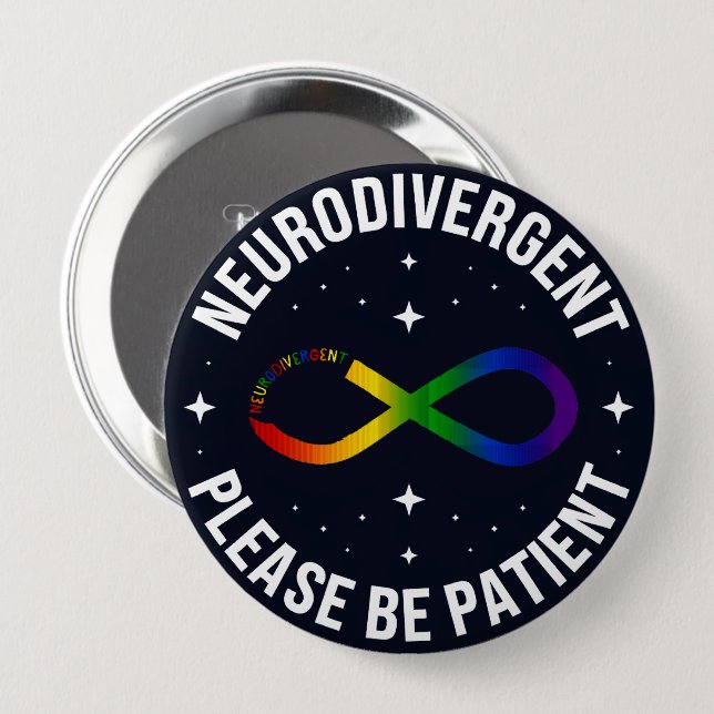Badge Rond 10 Cm symbole neurodivergent (Devant & derrière)