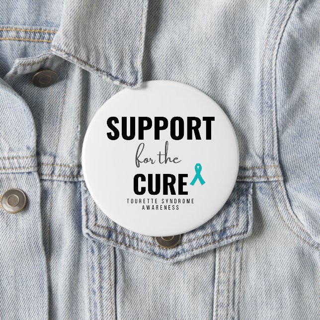 Badge Rond 10 Cm syndrome tourette. support pour le remède.Button (En situation)