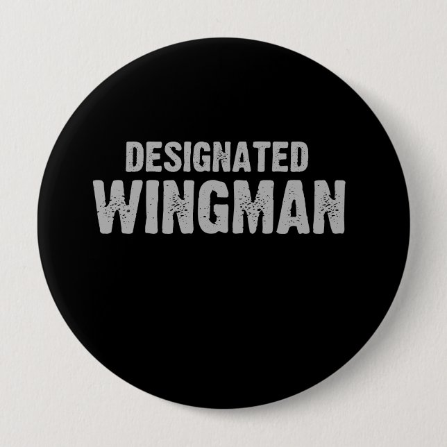 Badge Rond 10 Cm T-shirt INDIQUÉ de WINGMAN (Devant)
