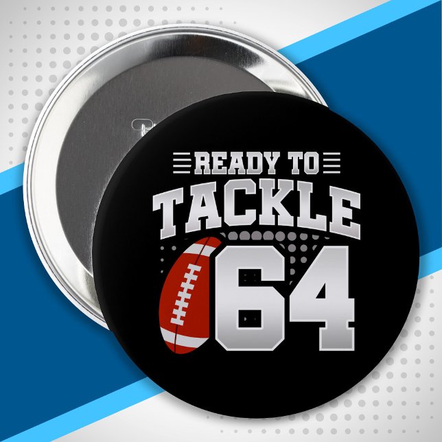 Badge Rond 10 Cm Tackle 64e anniversaire de 64 ans Couples (Créateur téléchargé)
